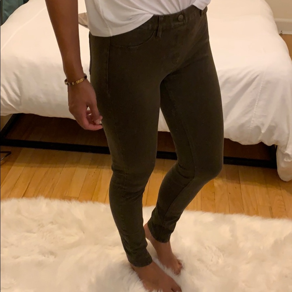 Olive green stretchy pants